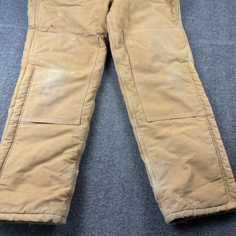 Carhartt Bibs Men 38x34 Duck Canvas Arctic Quilt Lined Insulated Overalls R03 - Picture 3 of 14